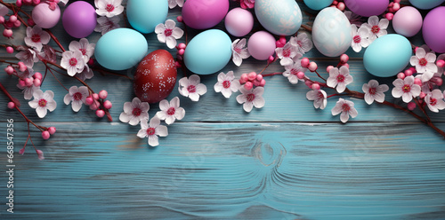 easter eggs and flowers