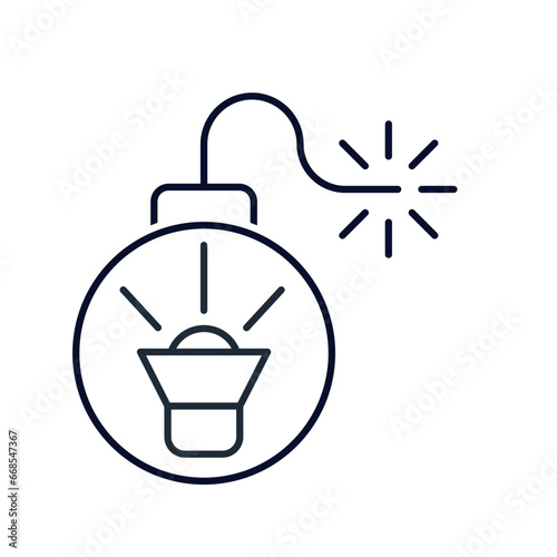Information bomb. Vector linear icon isolated on white background.