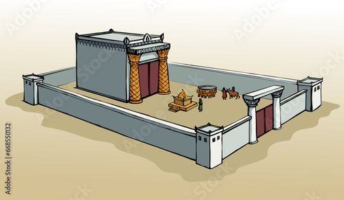 Vector drawing. Temple of Solomon photo