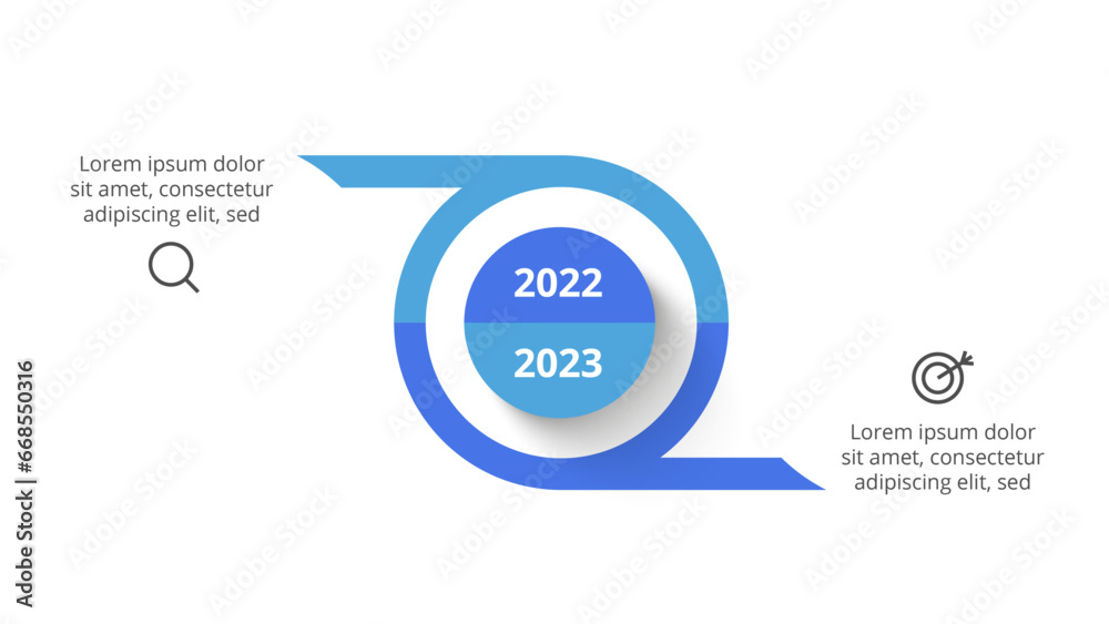 Timeline with 2 elements, infographic template for web, business, presentations, vector illustration Timeline with 2 elements, infographic template for web, business, presentations, vector illustration