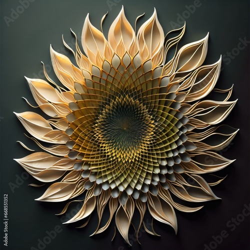 Abstract sunflower. generative ai