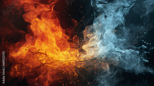 Water and fire colliding