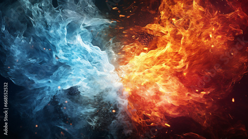 Water and fire colliding