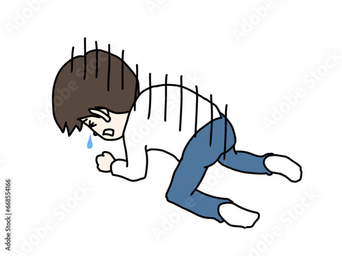 落ち込む男性のイラスト