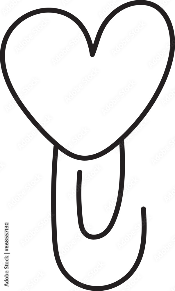 cute paper clip hand drawn stationery doodle line cute paper clip hand drawn stationery doodle line