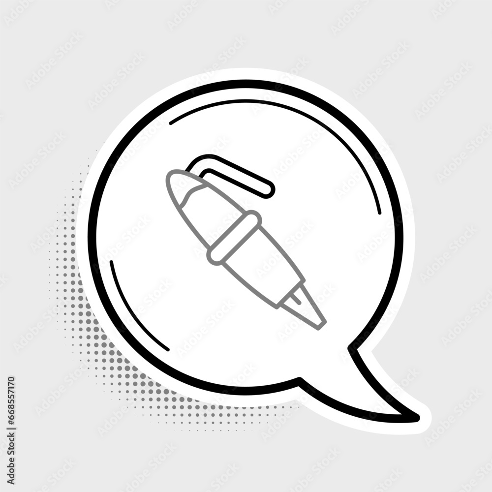 Line Fountain pen nib icon isolated on grey background. Pen tool sign. Colorful outline concept. Vector
