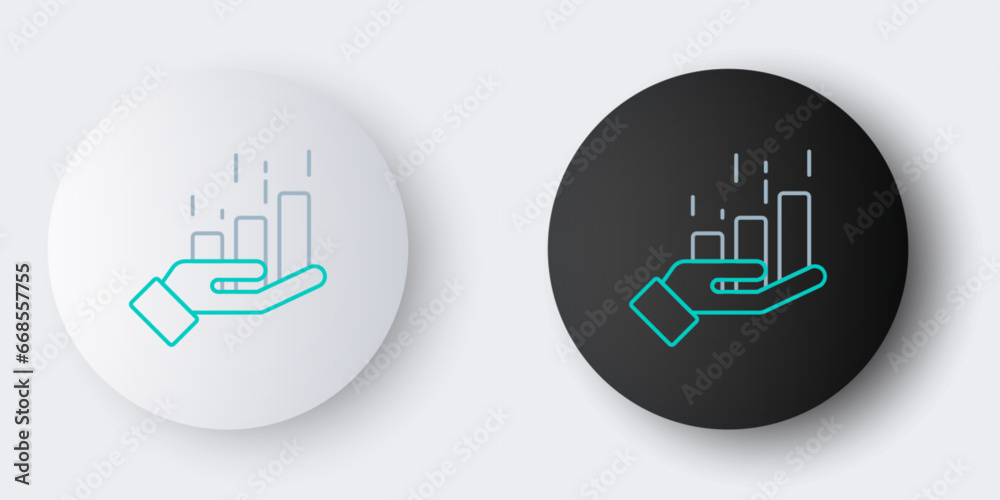 Line Financial growth increase icon isolated on grey background. Increasing revenue. Colorful outline concept. Vector Line Financial growth increase icon isolated on grey background. Increasing revenue. Colorful outline concept. Vector