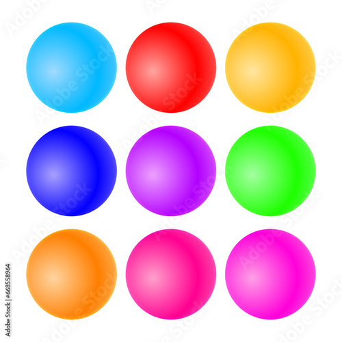 Vector set of colorful sphere balls