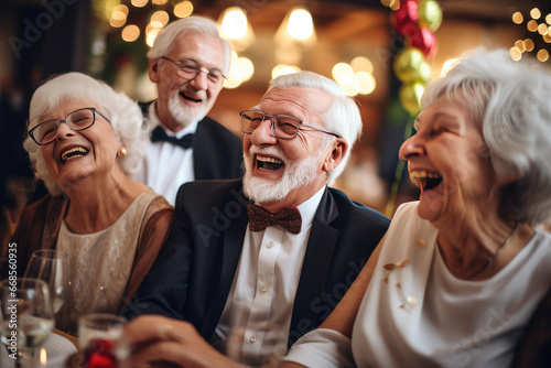  senior citizens enjoying companionship at a social club