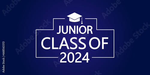 The junior class of 2024 text design and dark blue background photo