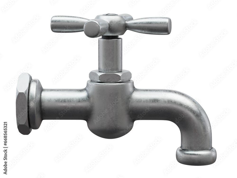 Water tap isolated from the background. 3D rendering Water tap isolated from the background. 3D rendering