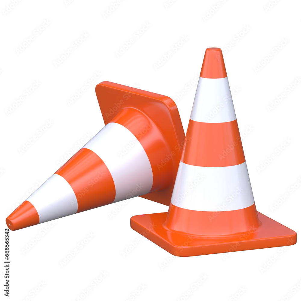 Traffic cones isolated from the background 3d illustration Traffic cones isolated from the background 3d illustration