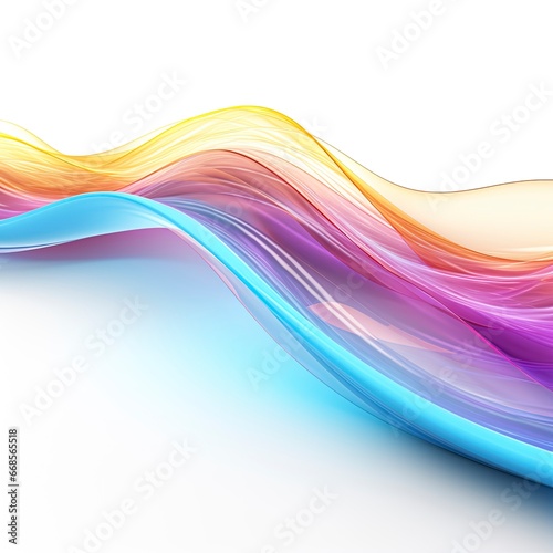 Abstract background with a translucid energy flow in light blue, purple and gold colors. © W&S Stock