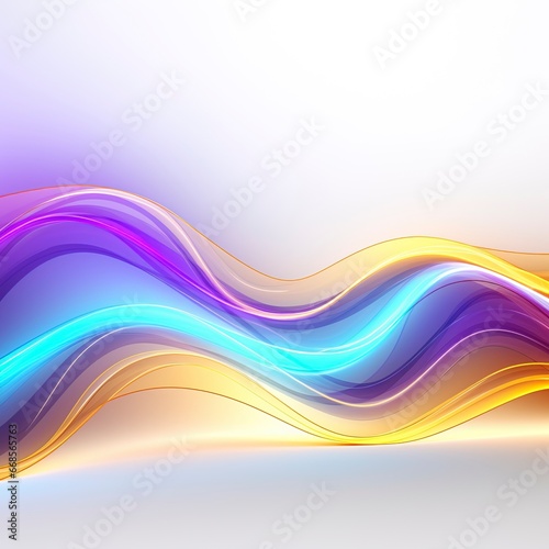 Abstract background with a translucid energy flow in light blue, purple and gold colors. © W&S Stock