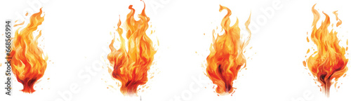 Flame illustration on white background
