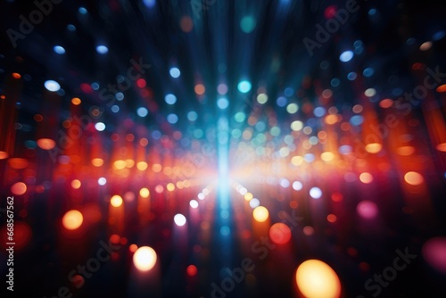 Abstract lens flares, colorful light patterns.