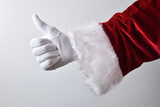 Santa claus hand making gesture ok isolated white