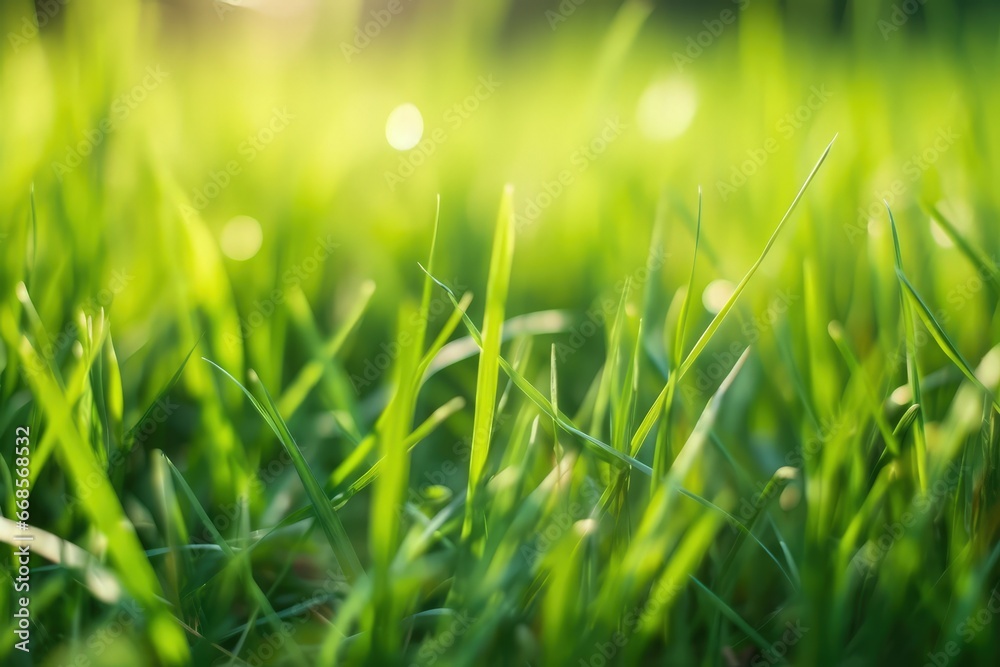 realistic green grass farmland photography for fresh morning