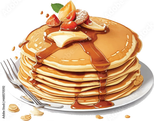 Pancake isolated on white background