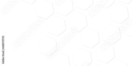 Abstract background with seamless geometric pattern . Geometry pattern hexagon. Hexagonal netting. honeycomb white and gray Background ,light and shadow ,Vector illustration,