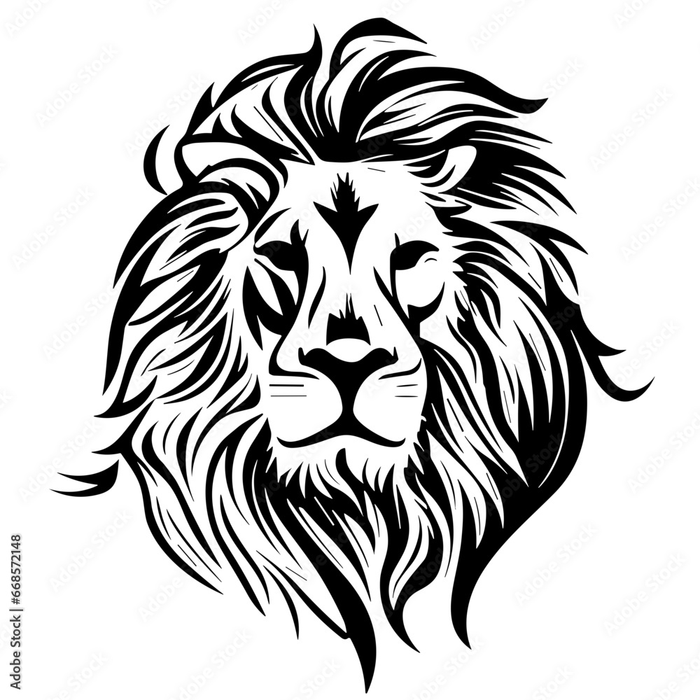 lion, head, vector, animal, tattoo, tiger, wild, cartoon, illustration, cat, mascot, face, mammal, symbol, dog, silhouette, wolf, wildlife, nature, tribal, black, art, animals, power, predator