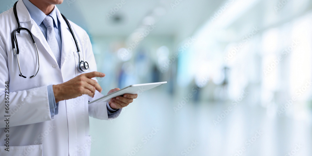 Doctor with digital tablet