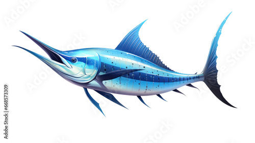 blue marlin illustration isolated on transparent background,transparency 