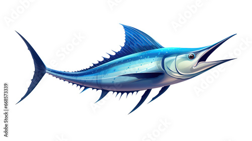 blue marlin illustration isolated on transparent background,transparency 