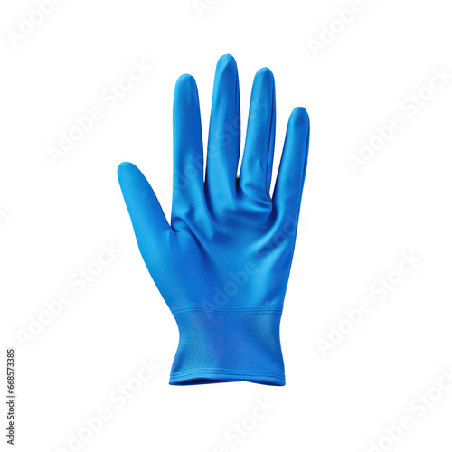 Blue glove isolated on transparent background,transparency 