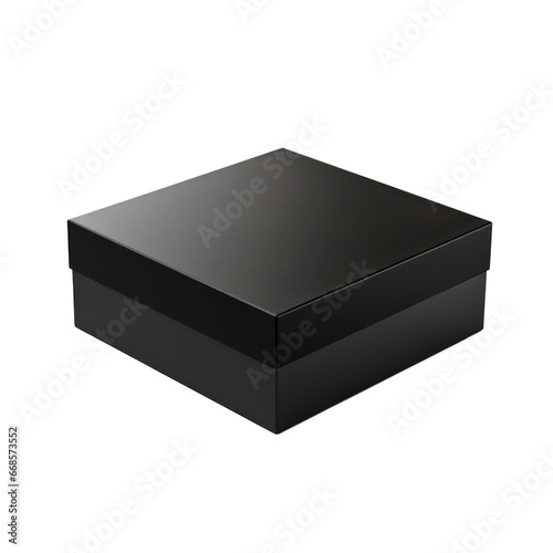 Black box parcel mockup isolated on transparent background,transparency 