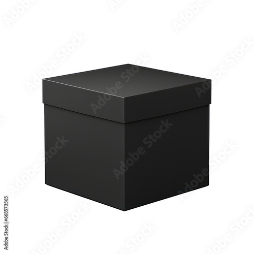 Black box parcel mockup isolated on transparent background,transparency 