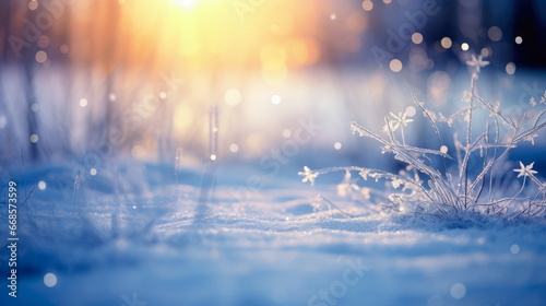 Frosty Winter Abstract Background © LadyAI