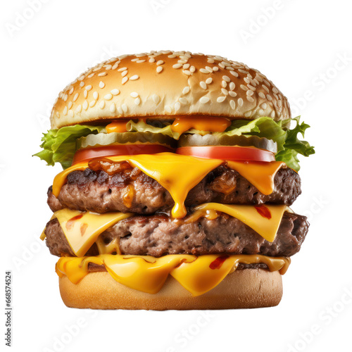 Cheeseburger isolated on transparent background,transparency 