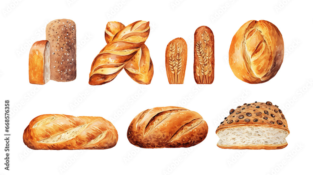 watercolor painting bread watercolor painting bread