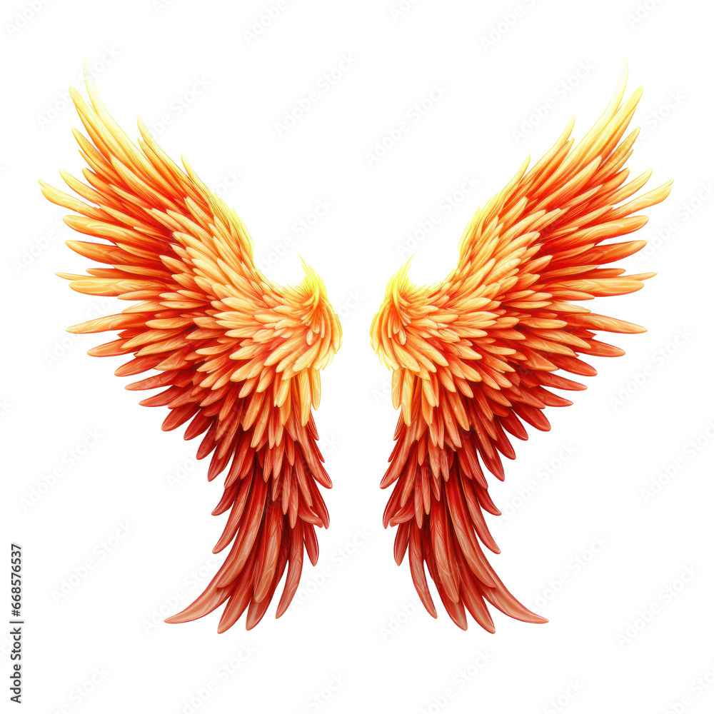 Red angel wings isolated on transparent background,transparency Stock ...