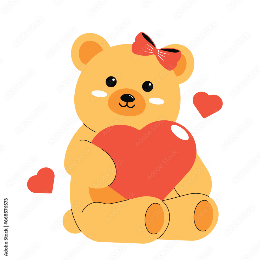 Teddy Bear With Red Heart Love Teddy Bear With Red Heart Love