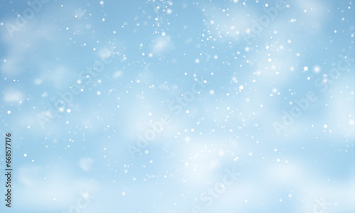 Vector christmas snow. falling snowflakes on light blue background © Nganhaycuoi