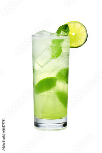 Glass of lime juice solated on transparent background,transparency 