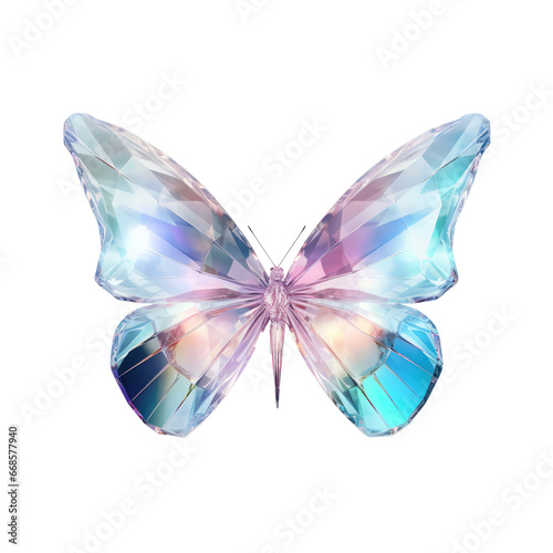Hologram crystal butterfly isolated on transparent background,transparency  © SaraY Studio 