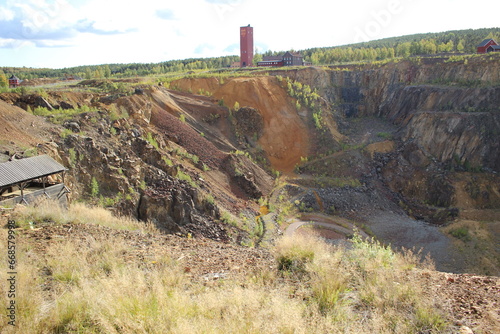 Kupfergrube und Kupferbergwerk in Falun, Schweden