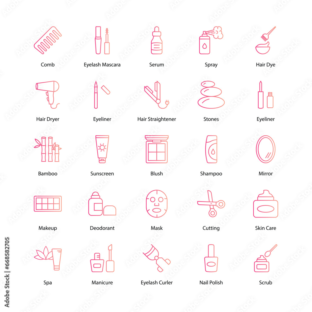Beauty icons set isolate white background vector stock illustration. Beauty icons set isolate white background vector stock illustration.