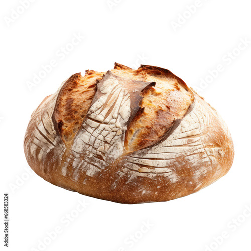 Sourdough Bread isolated on transparent background,transparency 