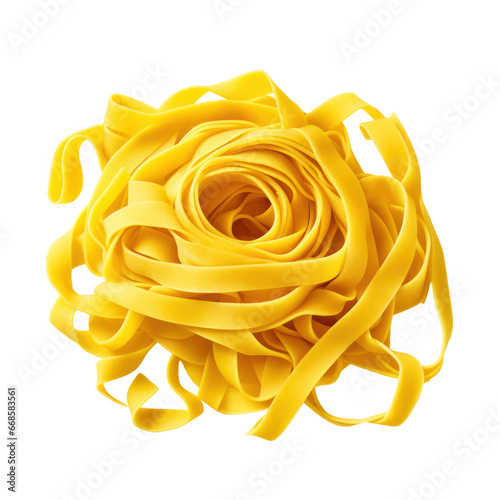 Tagliatelle Pasta isolated on transparent background,transparency 