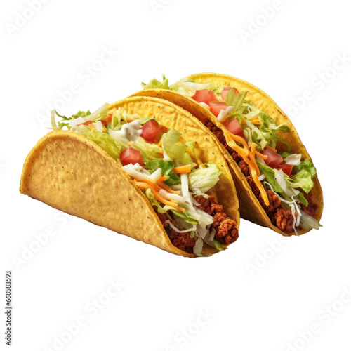 Tacos isolated on transparent background,transparency 