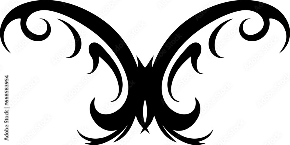 Halloween ornamental curls, swirls divider and filigree ornaments vector illustration. Frame or border design elements