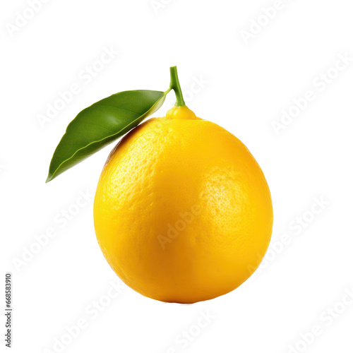 Yellow lemon isolated on transparent background,transparency 