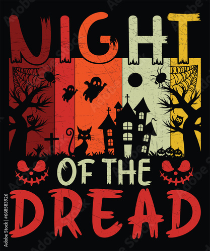 Night of the Dread Retro Vintage T-shirt Design