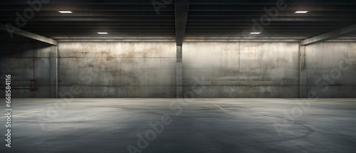 Large empty car garage