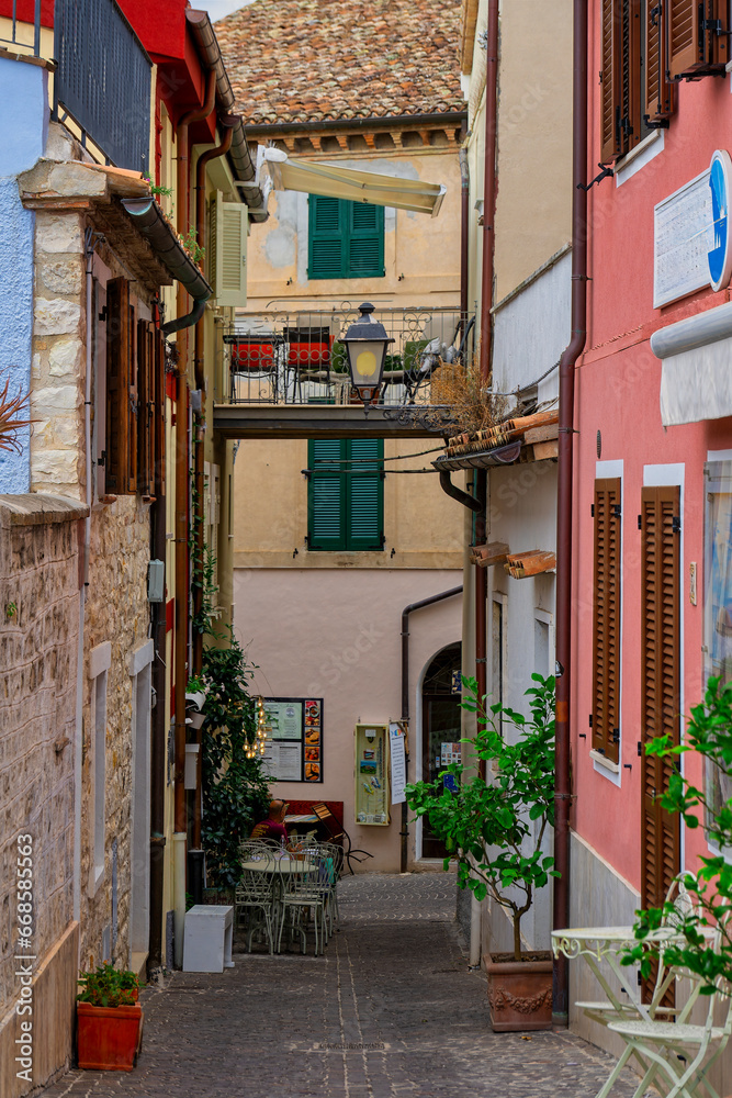 Obraz premium street in Sirolo, Marche, Italy