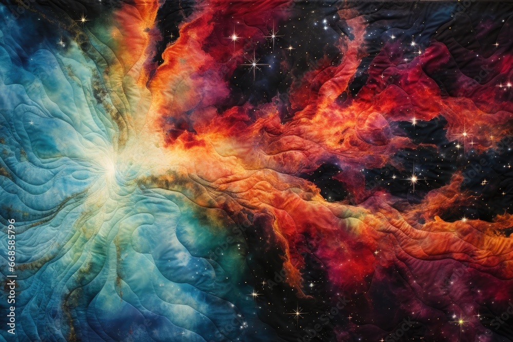 Radiant nebulae stitching the cosmic quilt. - obrazy, fototapety, plakaty 